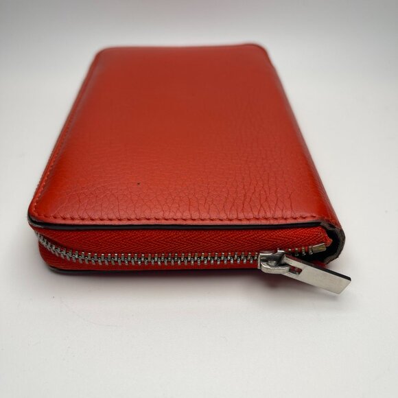 Celine Leather Zip Around Compact Bifold Wallet in Orange - Preowned - Picture 7 of 16